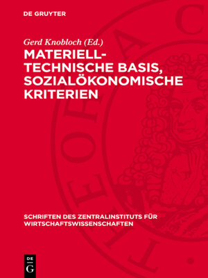 cover image of Materiell-technische Basis, sozialökonomische Kriterien
